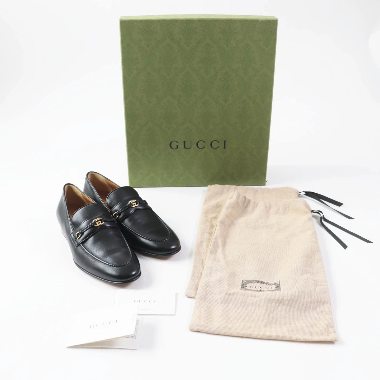 Belgium Loafers Gucci Horsebit Interlocking G Loafers Black 37.5