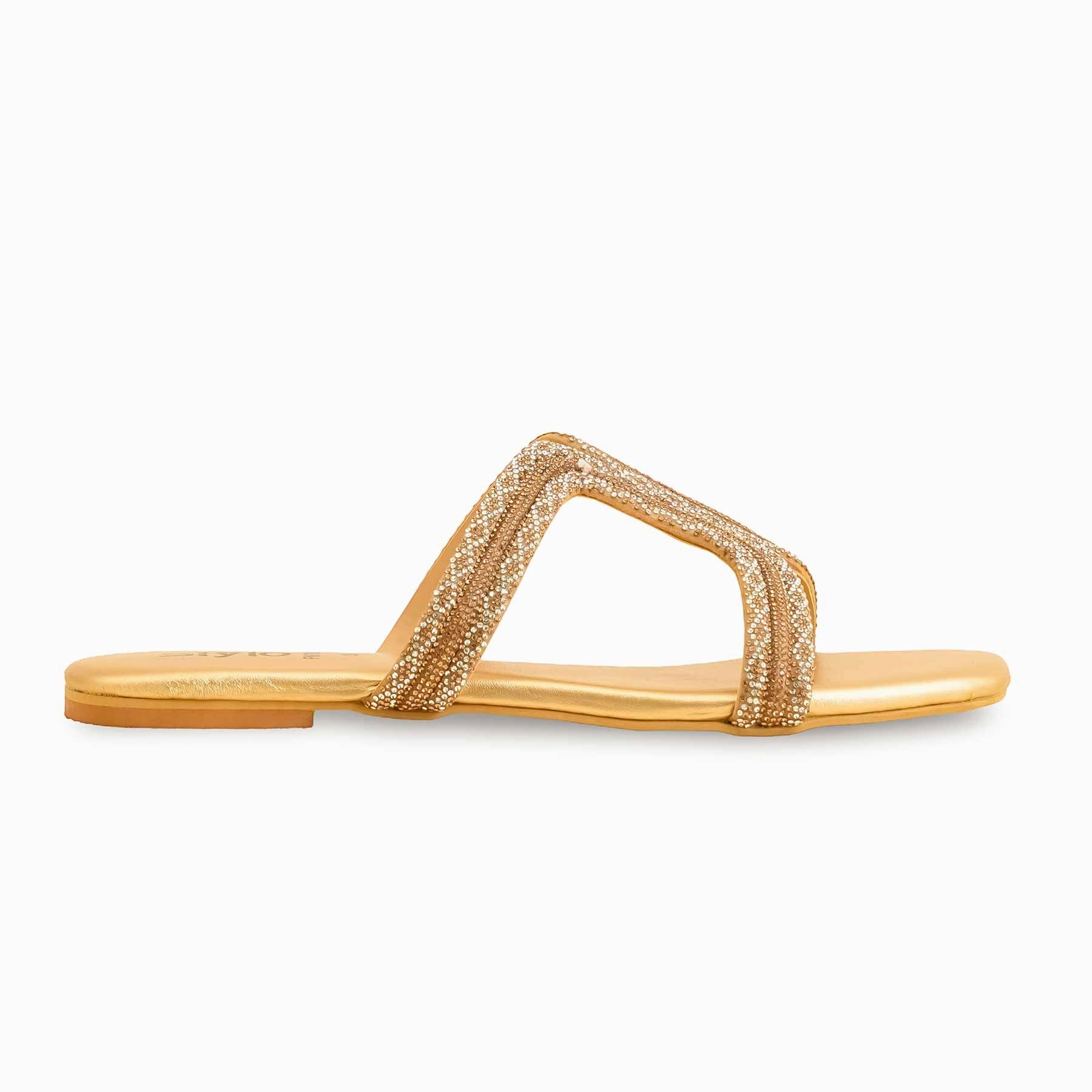 Black Slippers Golden Fancy Slipper FN7907