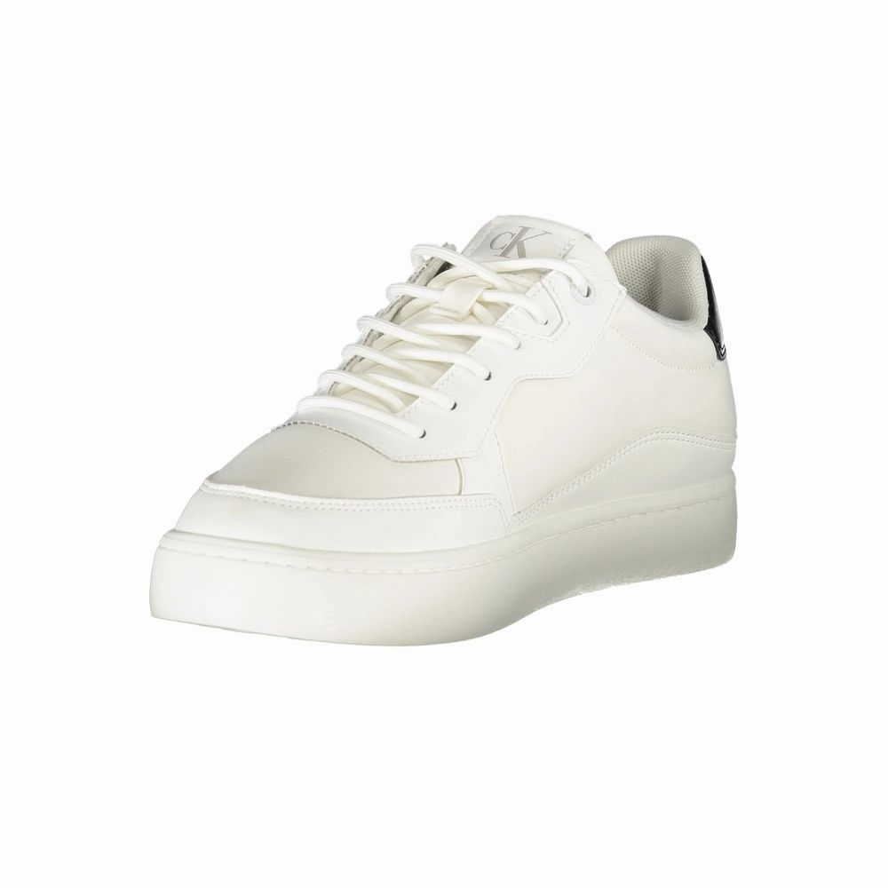 Calvin Klein White Polyester Men Sneaker Box Toe Sneakers