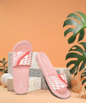 Paragon Women's Peach Sliders with Cushioned Sole for Everyday Use Purpose Of Flip Flops