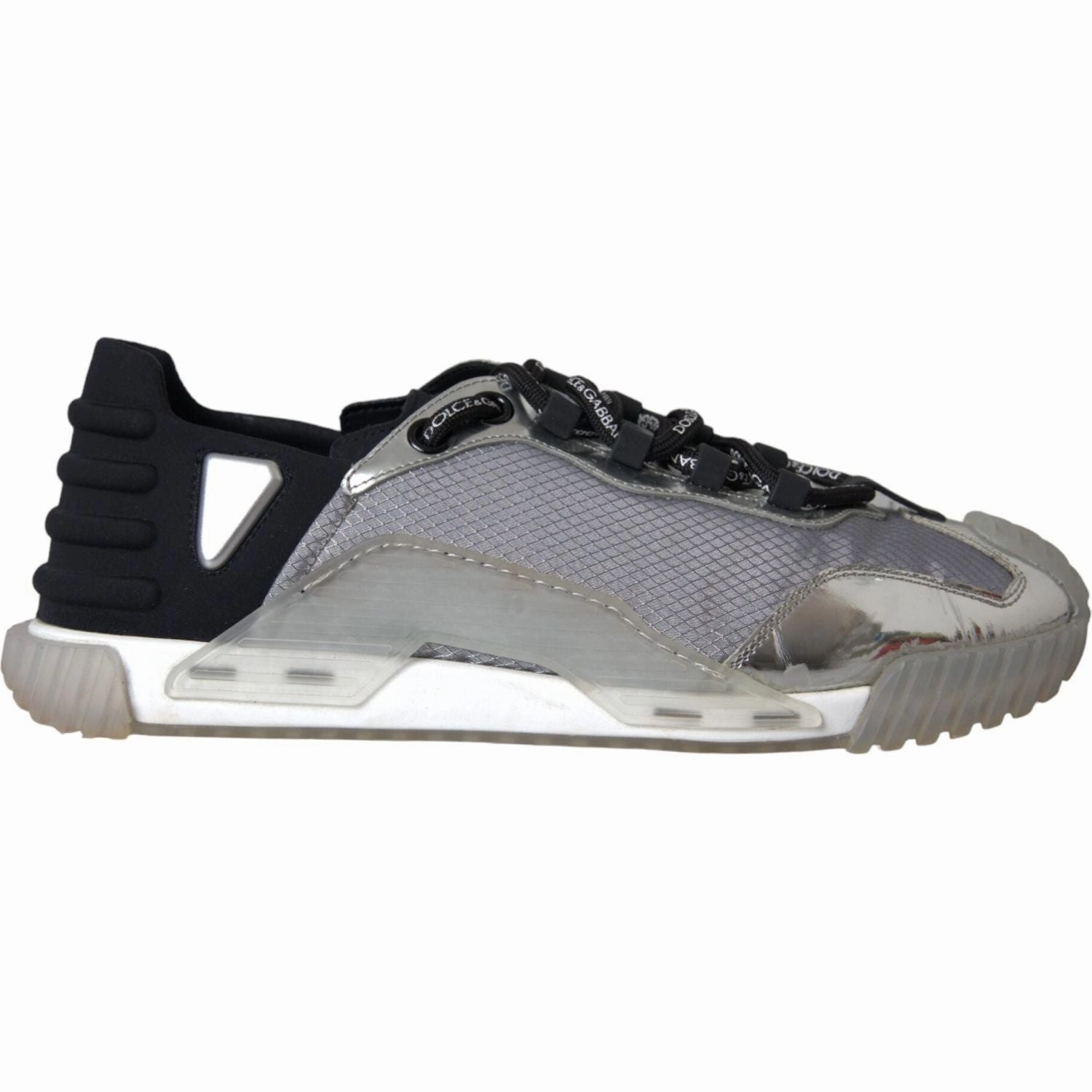 Best Ankle Support Sneakers Dolce & Gabbana Silver Black Nylon NS1 Low Top Sneakers Men Shoes