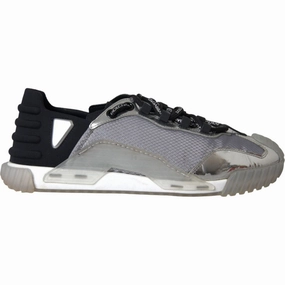 Cloud 5 Waterproof Sneakers Dolce & Gabbana Silver Black Nylon NS1 Low Top Sneakers Men Shoes