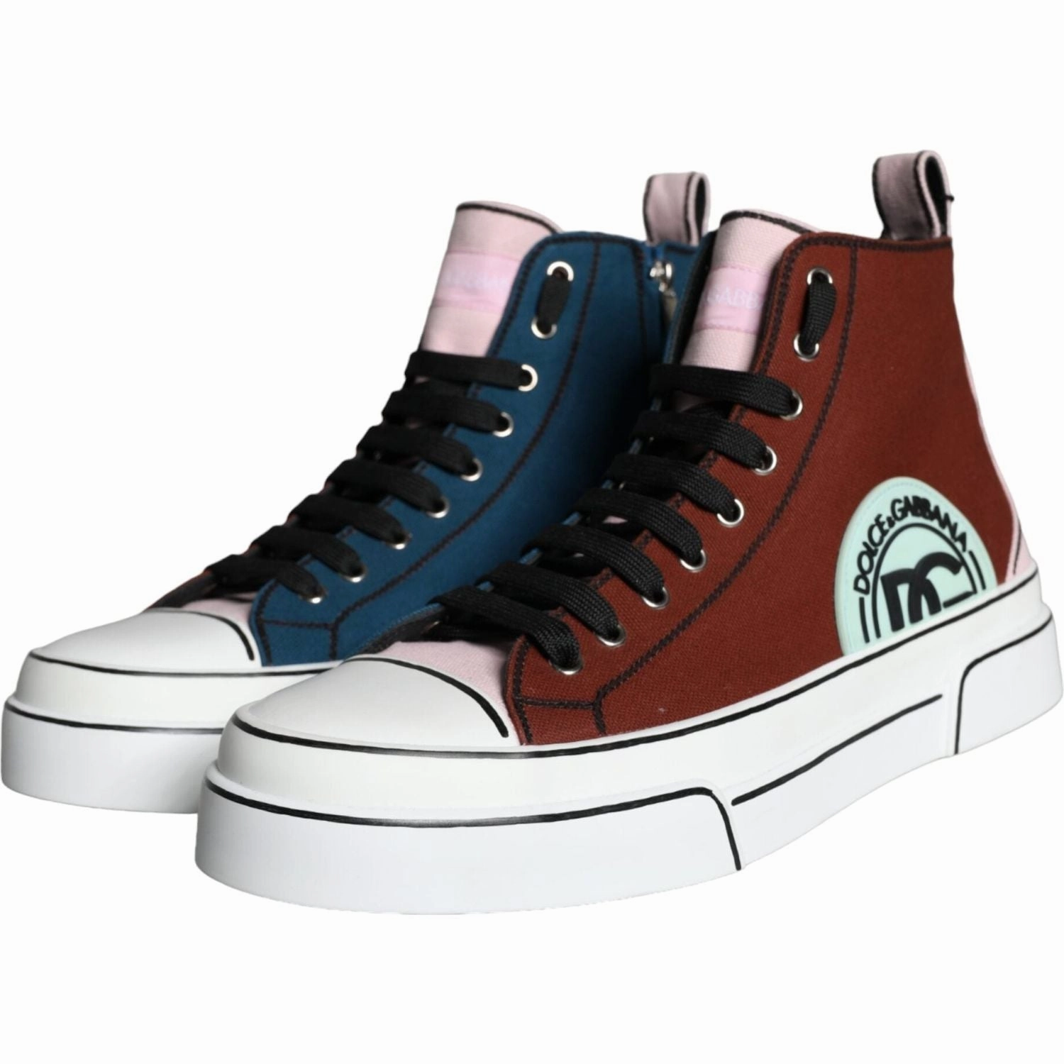 Grand Court Sneakers Dolce & Gabbana Multicolor Patchwork High Top Sneaker Shoes