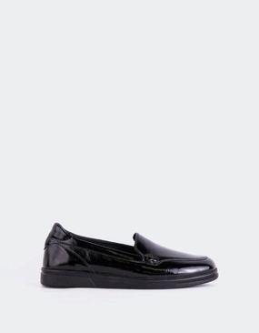 Hatley Black Naplack Adrian Smooth Leather Tassel Loafers