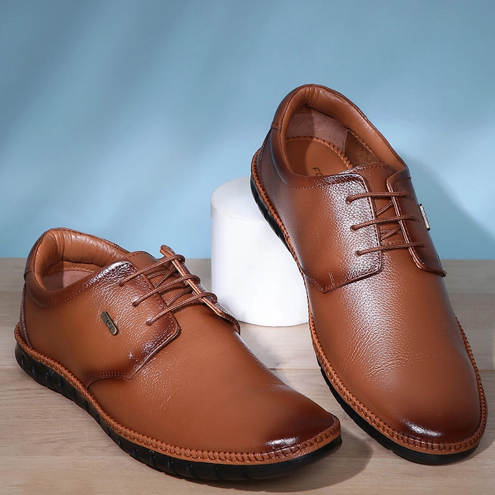 Casual Shoes For Business Healers Tan Formal Lace Up Shoes For Men BRL-10 By Liberty