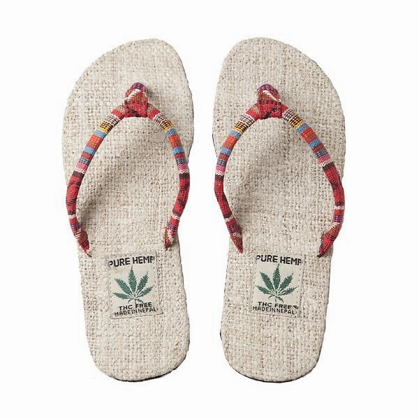 Hemp Flip Flops - Red Fun Flip Flops