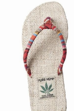 Corona Bottle Opener Flip Flops Hemp Flip Flops - Red