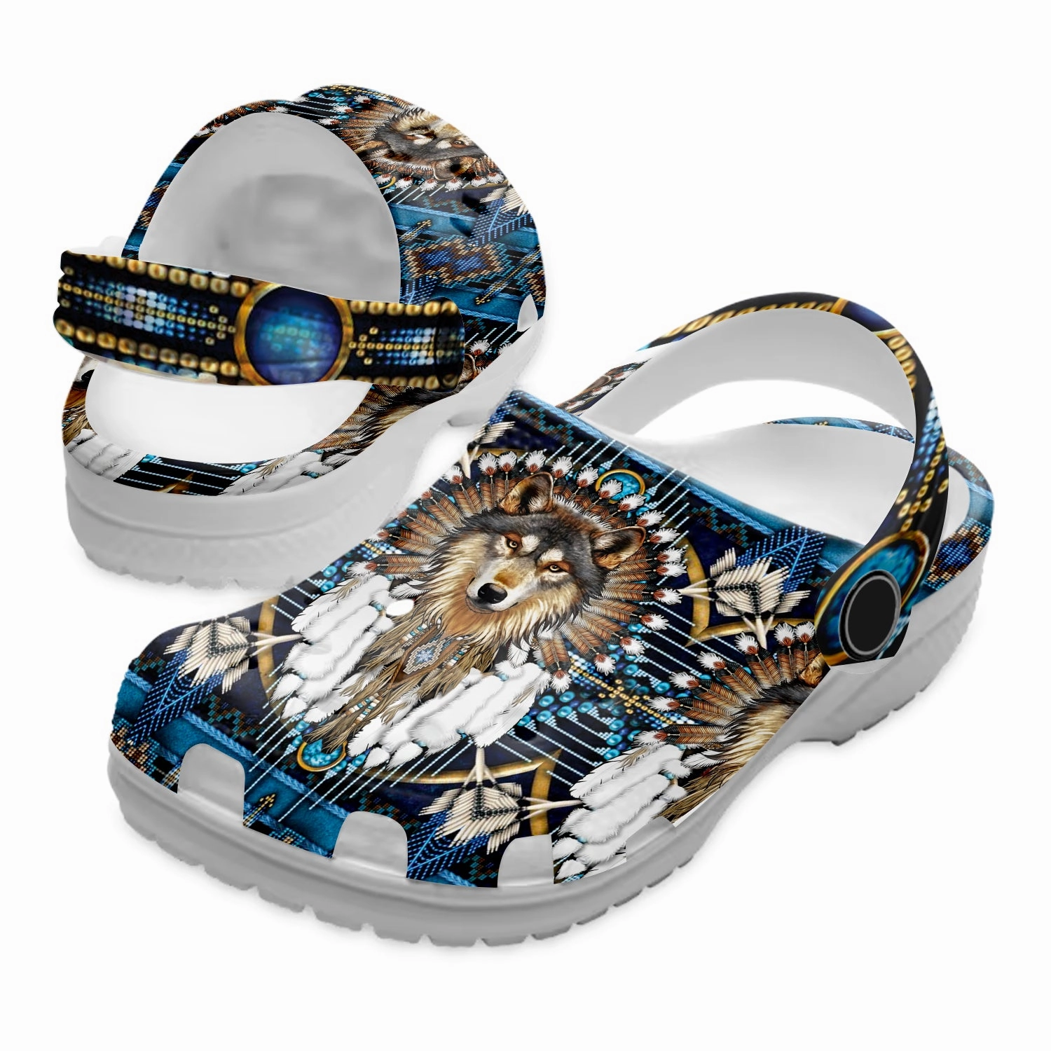 Native Pattern Clog Shoes For Adult and Kid 89141 New Sandals With Sock