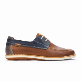 Pikolinos Jucar M4E-1035BFC1 Boat Shoe (Men) - Brandy Leather Loafers For Beach Wedding