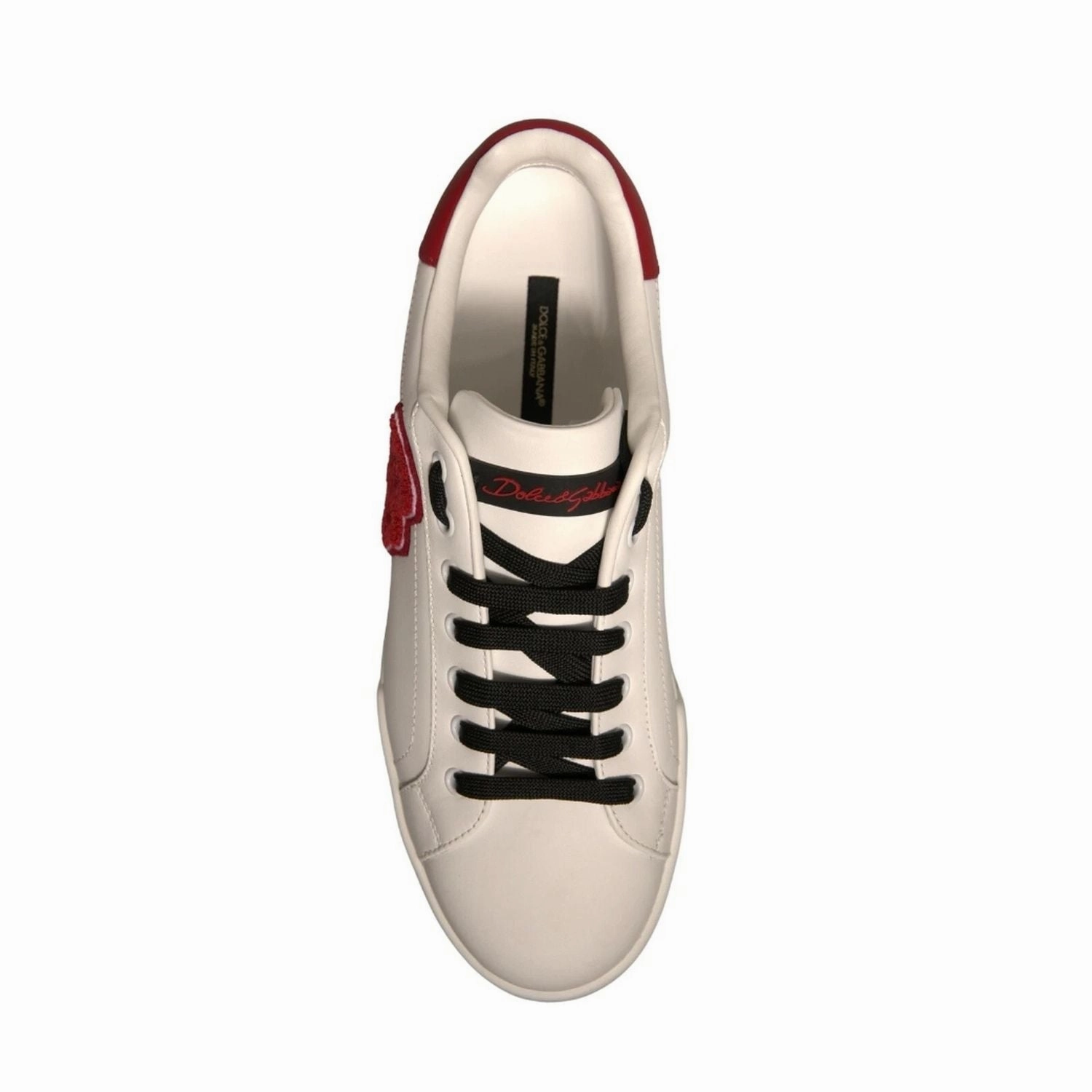 Dolce & Gabbana White Leather DG Logo Low Top Sneaker Shoes Sneakers Spider Man