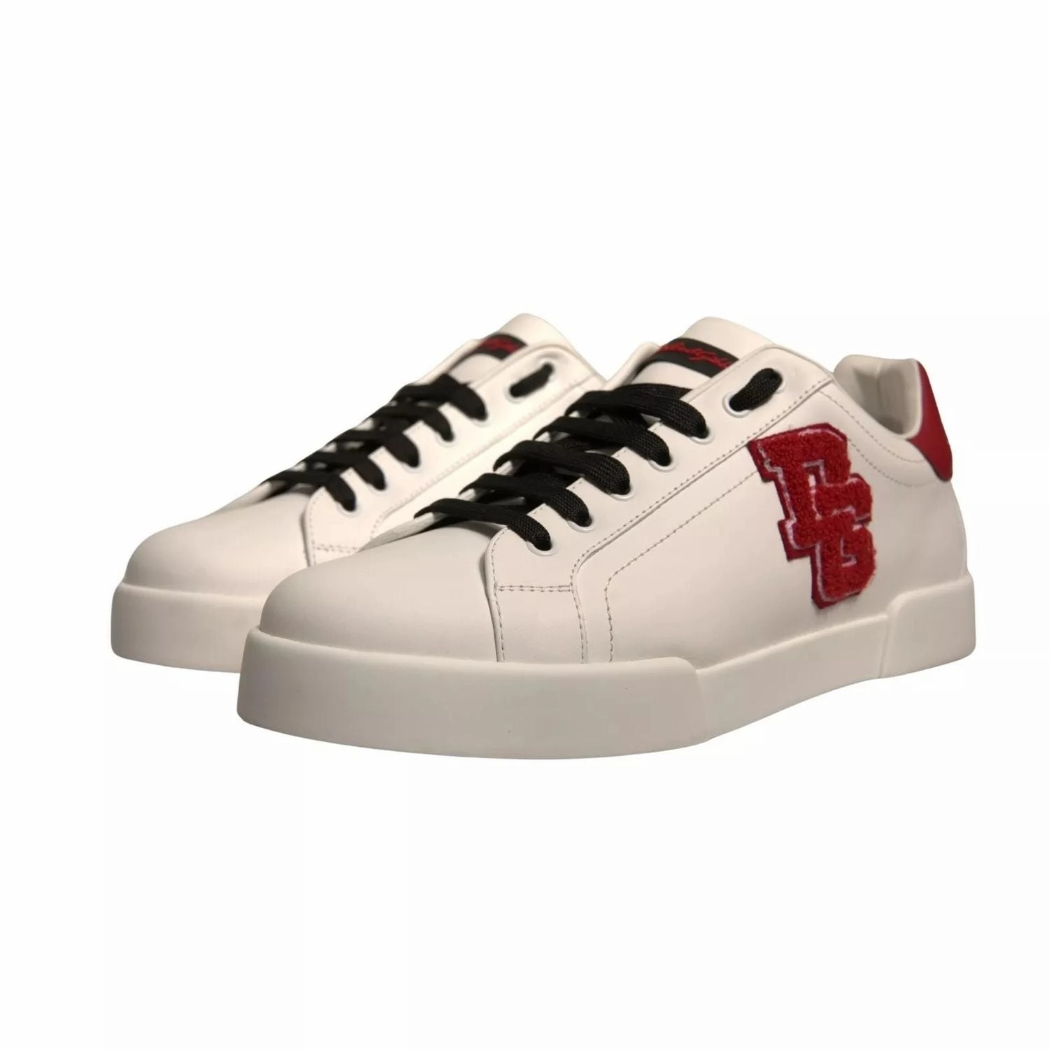 Dolce & Gabbana White Leather DG Logo Low Top Sneaker Shoes Goat Com Sneakers