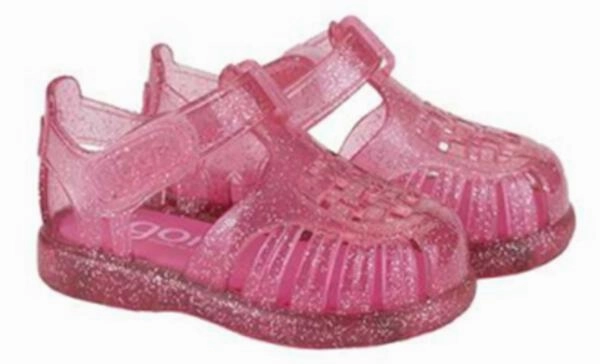Miami Toe Loop Sandals Igor Girl's Tobby Gloss Glitter Sandals - Fucsia
