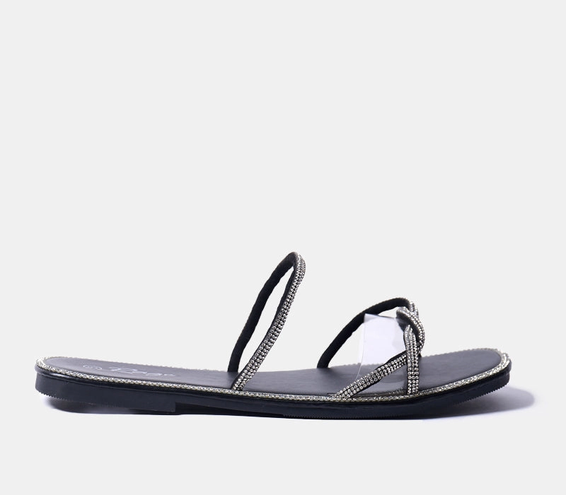 Multi-strap slider Cheetah Shoes Flats