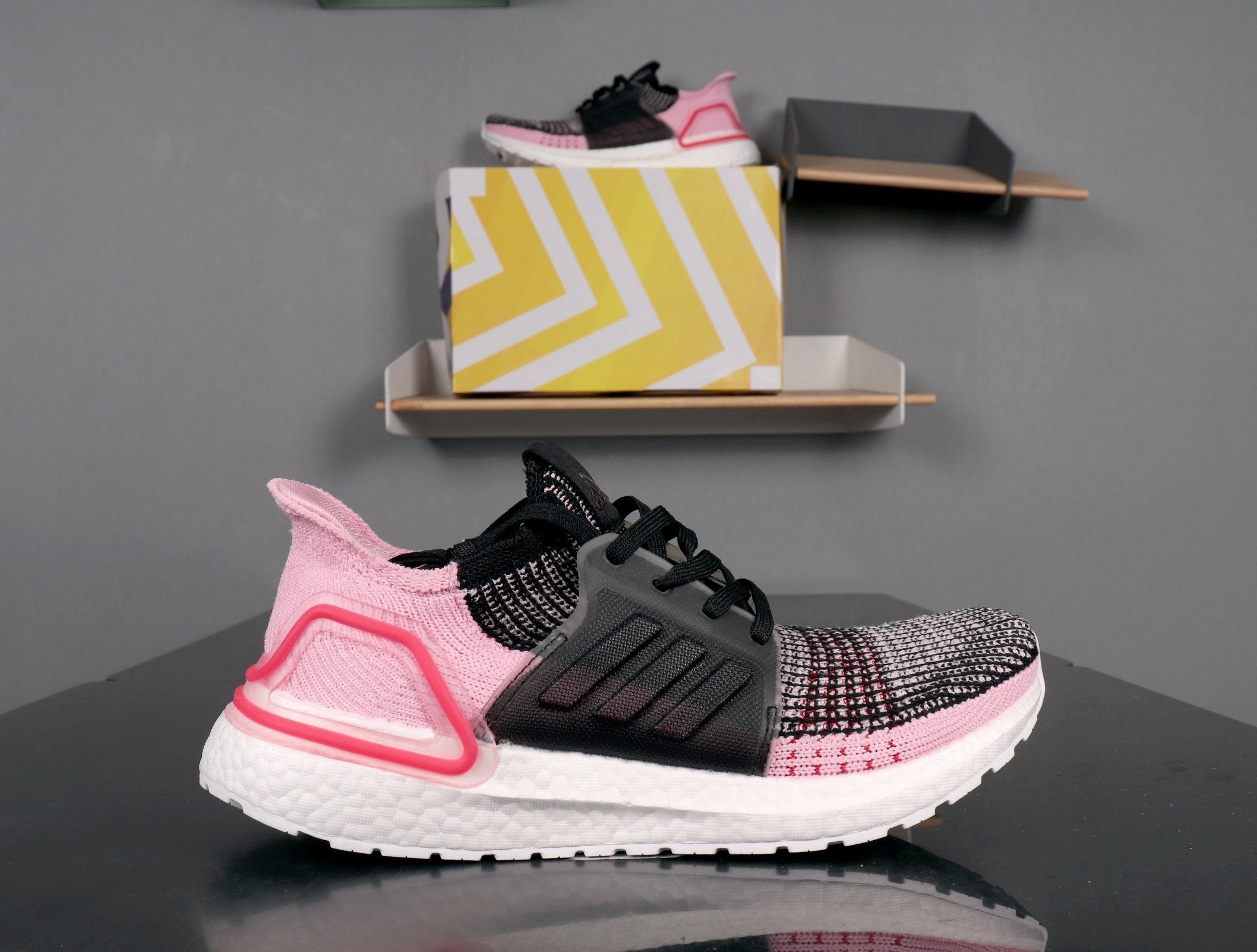 Adidas UltraBoost 19 Shoes Pink Black Asics Shoes Feet