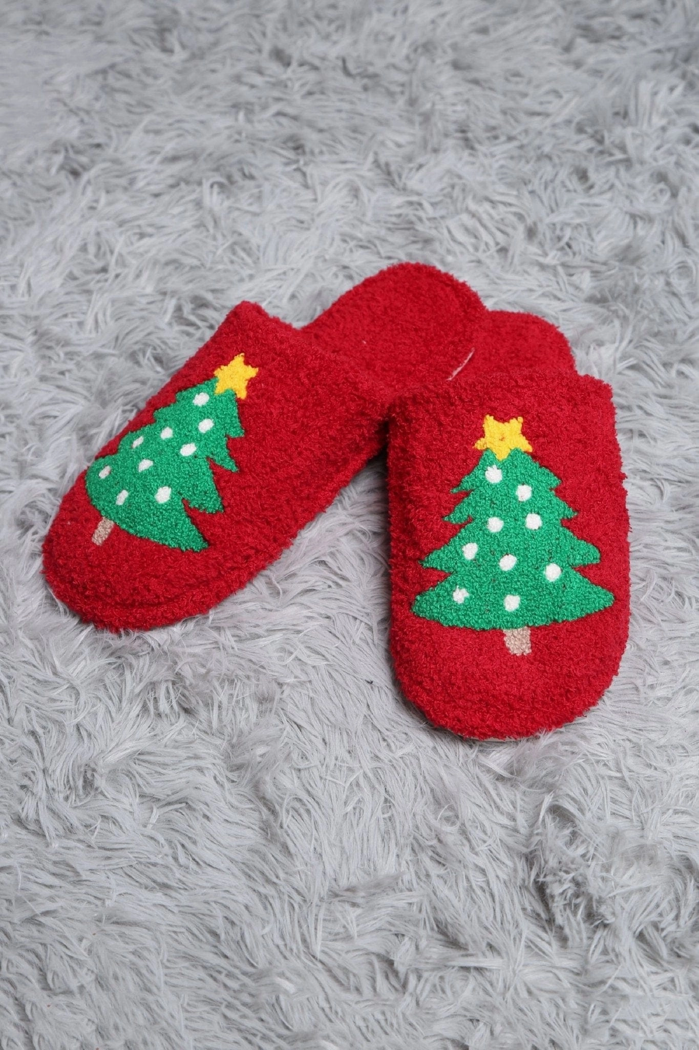 JCL4205-01 Super Lux Christmas Tree Slippers Slides With Memory Foam