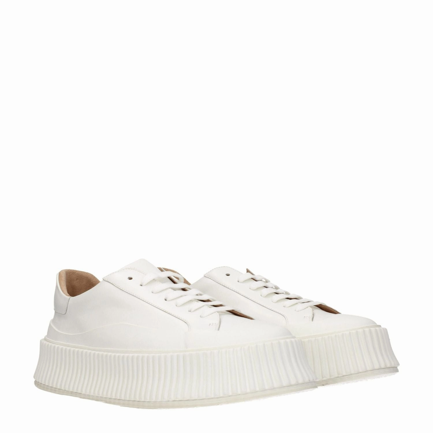 Best Walking Sneakers For Bunions Jil Sander White Leather Platform Sneakers