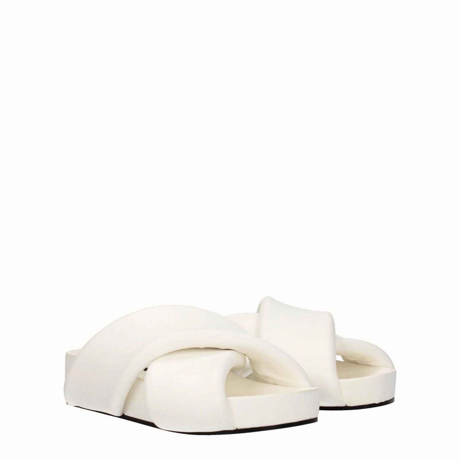 Animal Skin Slippers Jil Sander White Leather Slippers