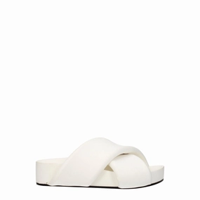 Silver Slippers Jil Sander White Leather Slippers