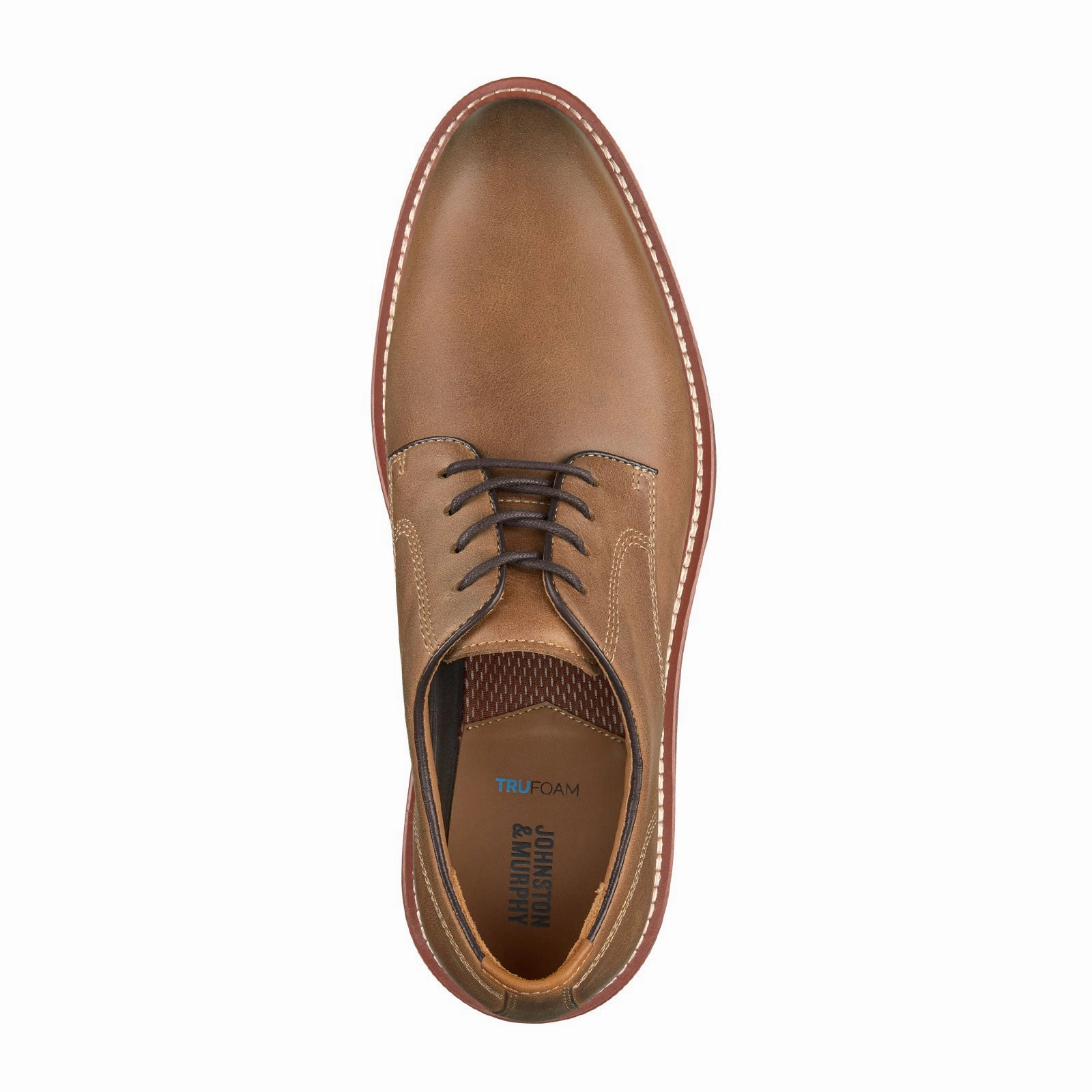 Johnston & Murphy Upton Plain Toe Oxford (Men) - Tan Oiled Full Grain Wisdom Casual Shoes