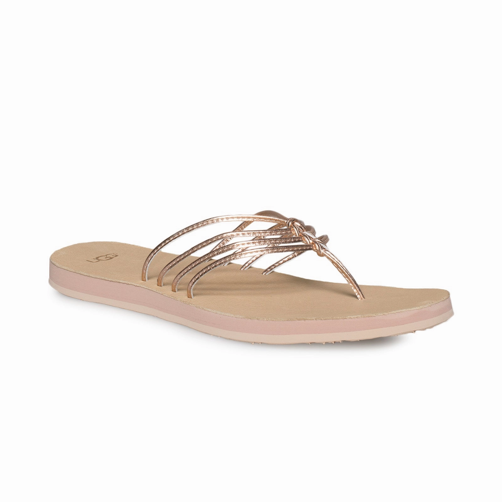 UGG Heina Metallic Rose Gold Flip Flops - Women's Retro 80s Flip Flops