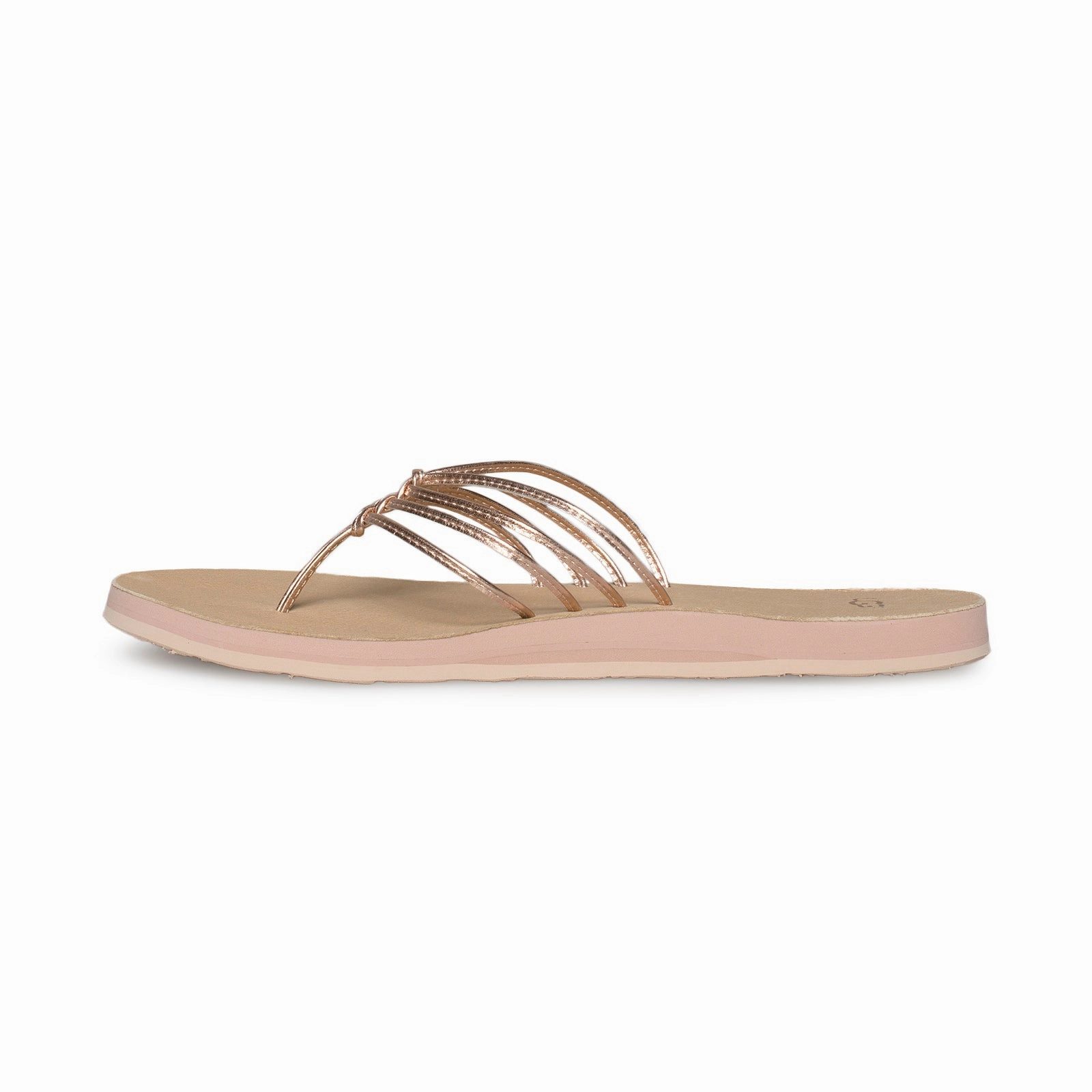UGG Heina Metallic Rose Gold Flip Flops - Women's Cheap Summer Flip Flops