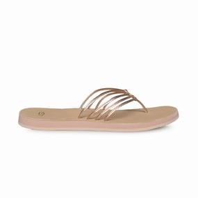 UGG Heina Metallic Rose Gold Flip Flops - Women's Flip Flops For The Pool
