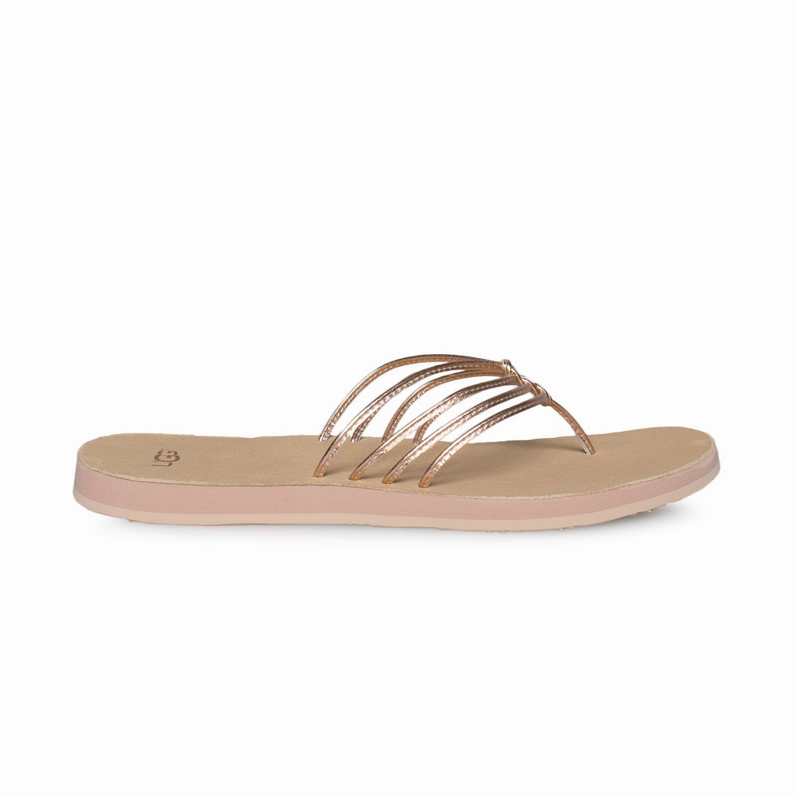 UGG Heina Metallic Rose Gold Flip Flops - Women's Surfer Joe Flip Flops