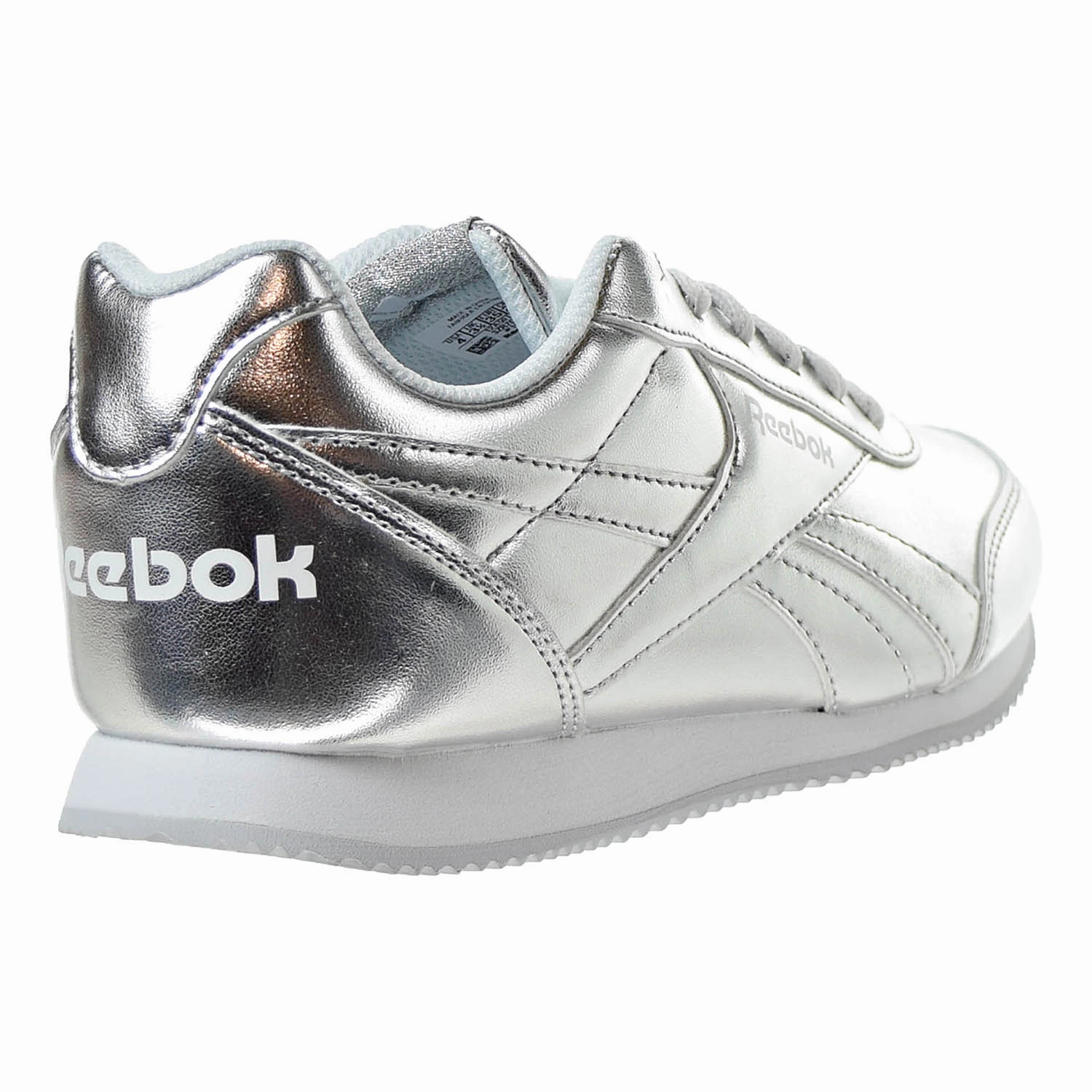 Wearing Dress Shoes Casually Reebok Royal Classic Jogger 2.0 Kids' Sneakars Silver Metallic/White