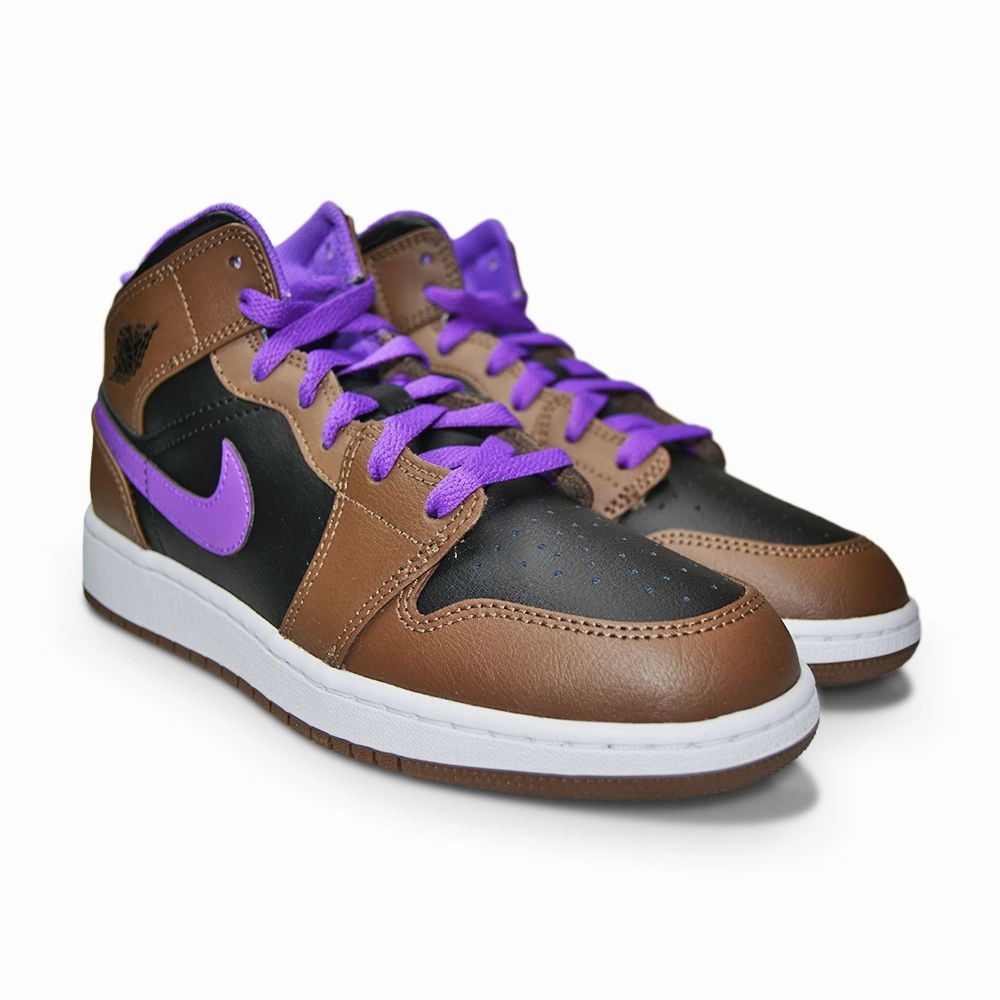 Juniors Nike Air Jordan 1 Mid (GS) - DQ8423 215 - 'Purple Mocha' Best Asics Badminton Shoes