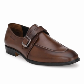 Kavacha Pure Leather , Italic designed formal Shoe , S810 Monk Strap Shoes For Men (Brown) Walking Shoes And Running Shoes