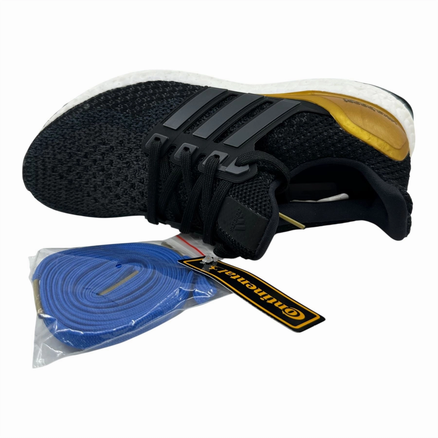 Shoes Adidas UltraBoost 2.0 Black Gold Mens Athletic UCLA Bruins Sneaker