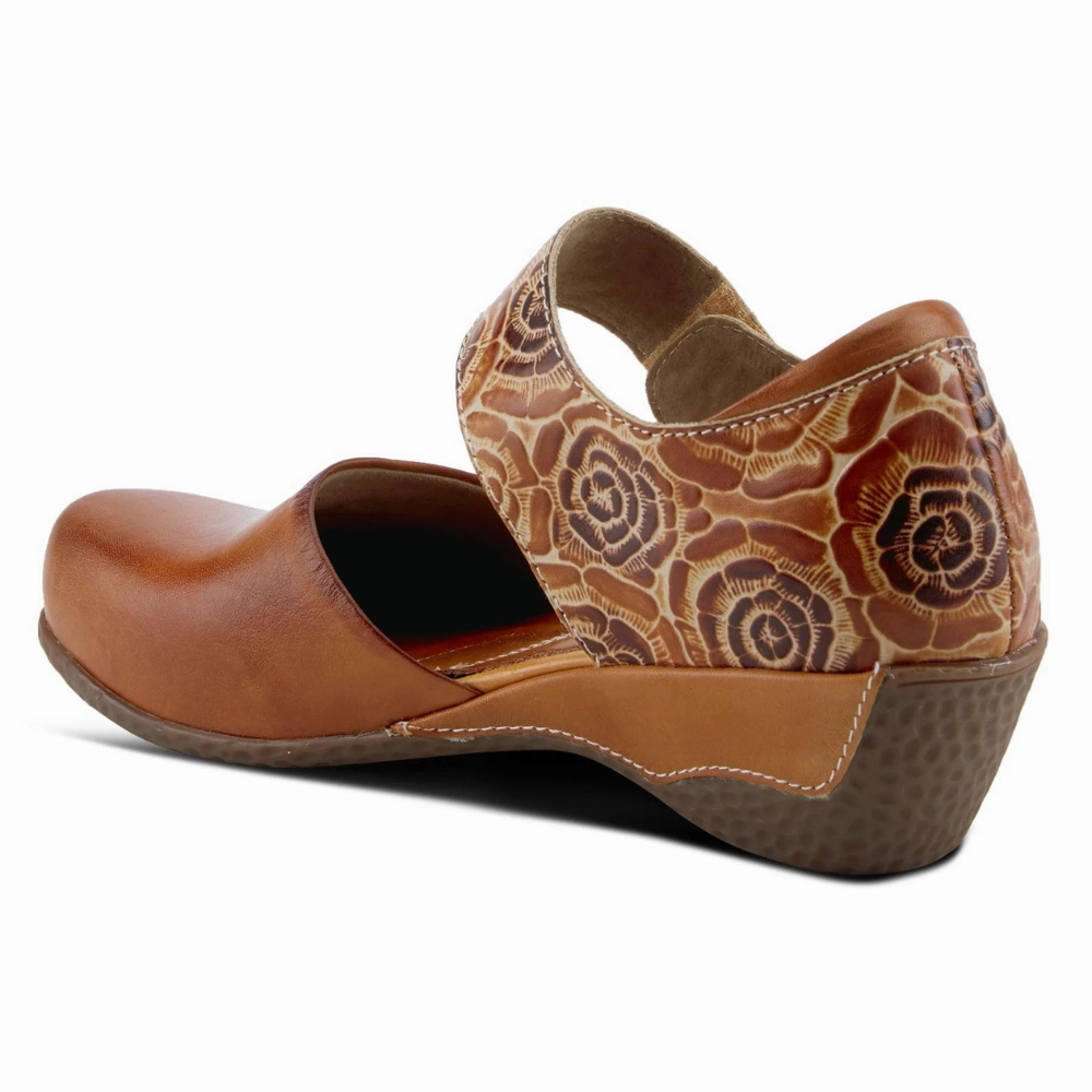 Slip On Casual Shoes L'Artiste By Spring Step Gloss-Pansy Camel Leather Mary Jane (Women's)
