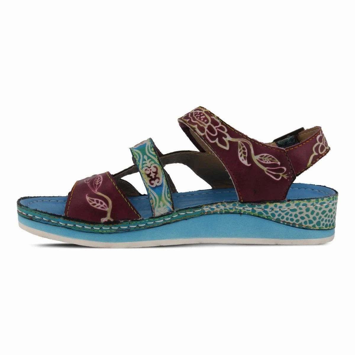 L'Artiste By Spring Step Women's Sumacah Aqua Multi Waffle Racing Flat Moon Shoe Price