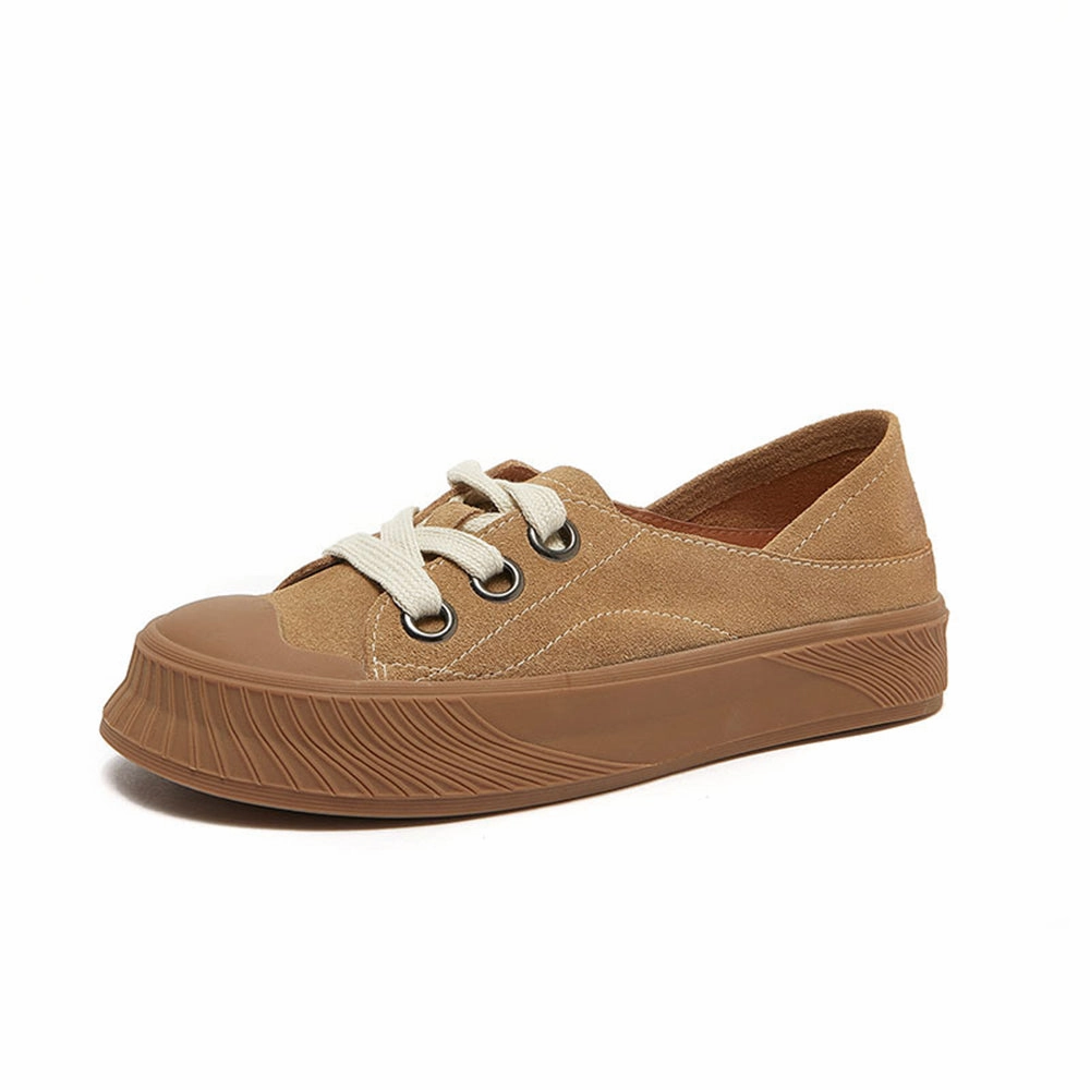 Cos Flat Shoes Lace-Up Suede Leather Flat Shoes (Worn as Slippers)