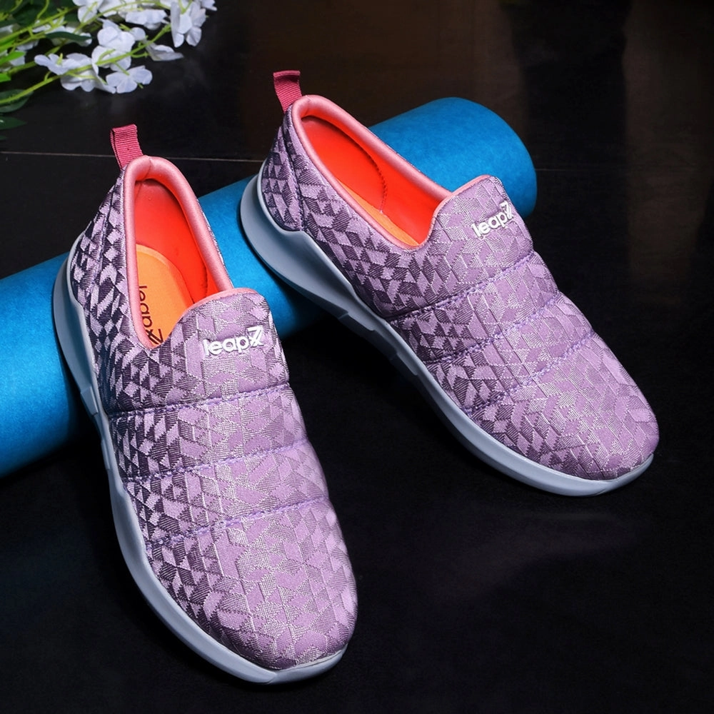 Plantar Fasciitis Casual Shoes Leap7x Pink Non Lacing Casual Shoes For Women AVILA-96 By Liberty