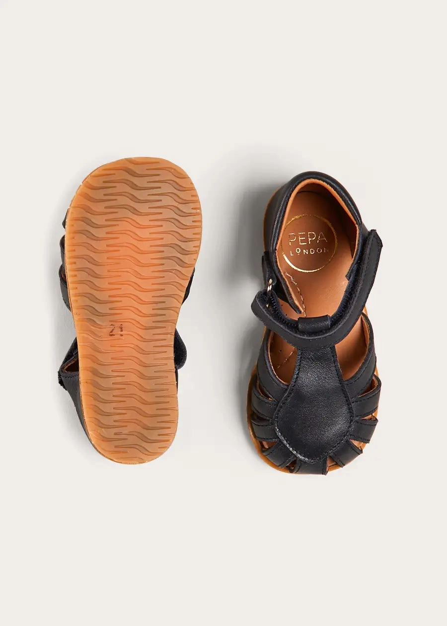 Universal Threads Sandals Leather Fishermans Sandals in Navy (21-27EU)