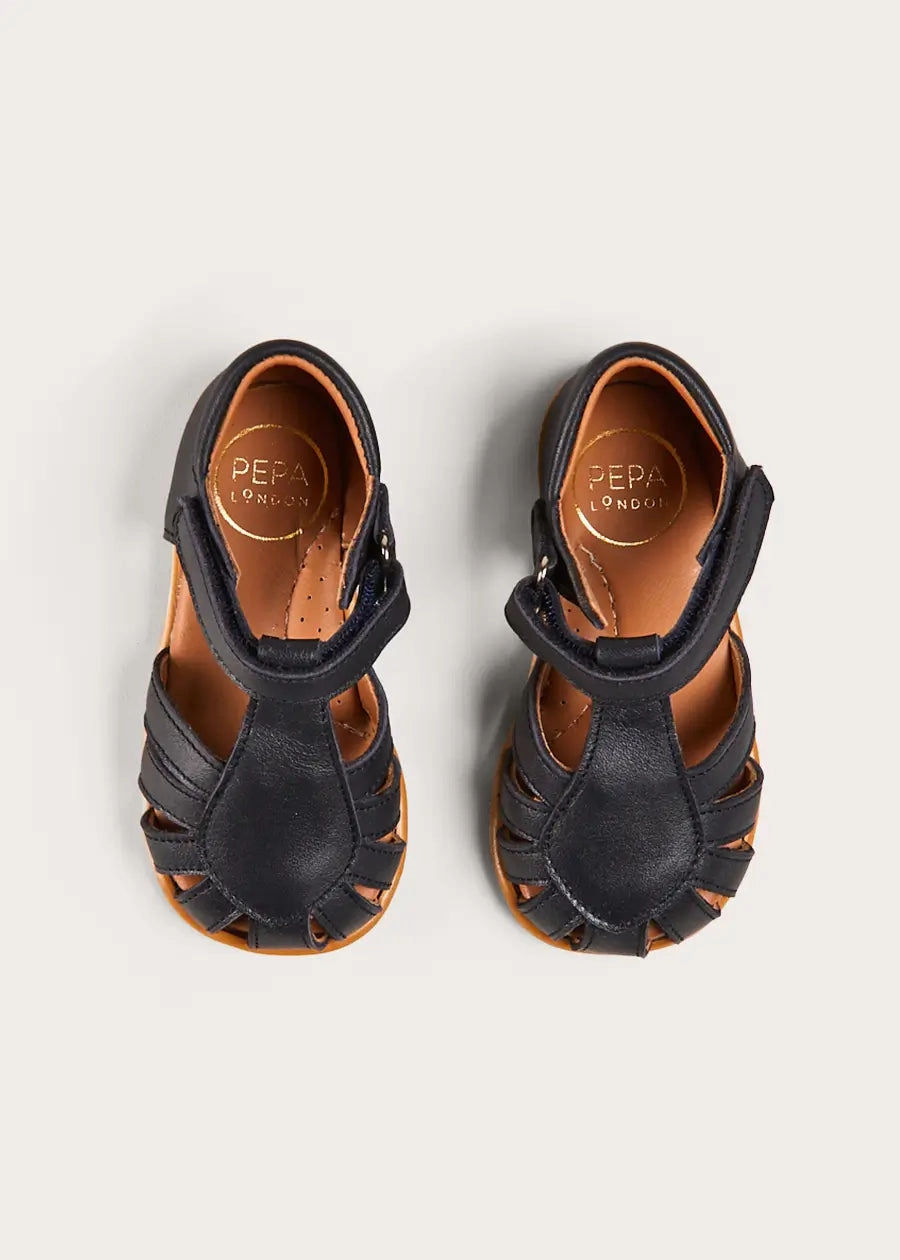 Leather Fishermans Sandals in Navy (21-27EU) People Sandals