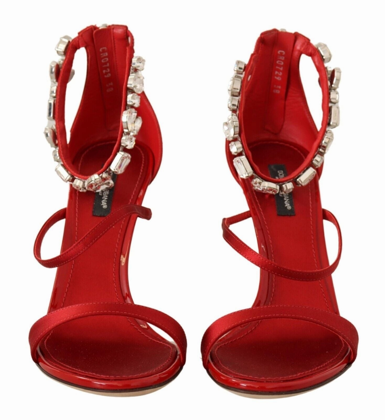 Dream Pairs Sandals Red Satin Crystals Sandals Keira Heels Shoes