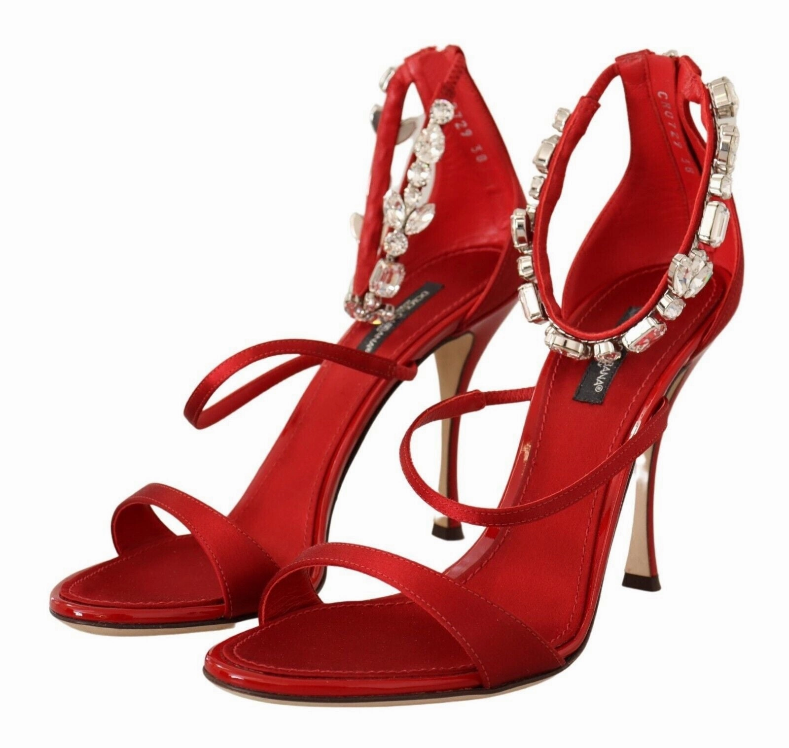 St Lucia Sandals Resort Red Satin Crystals Sandals Keira Heels Shoes