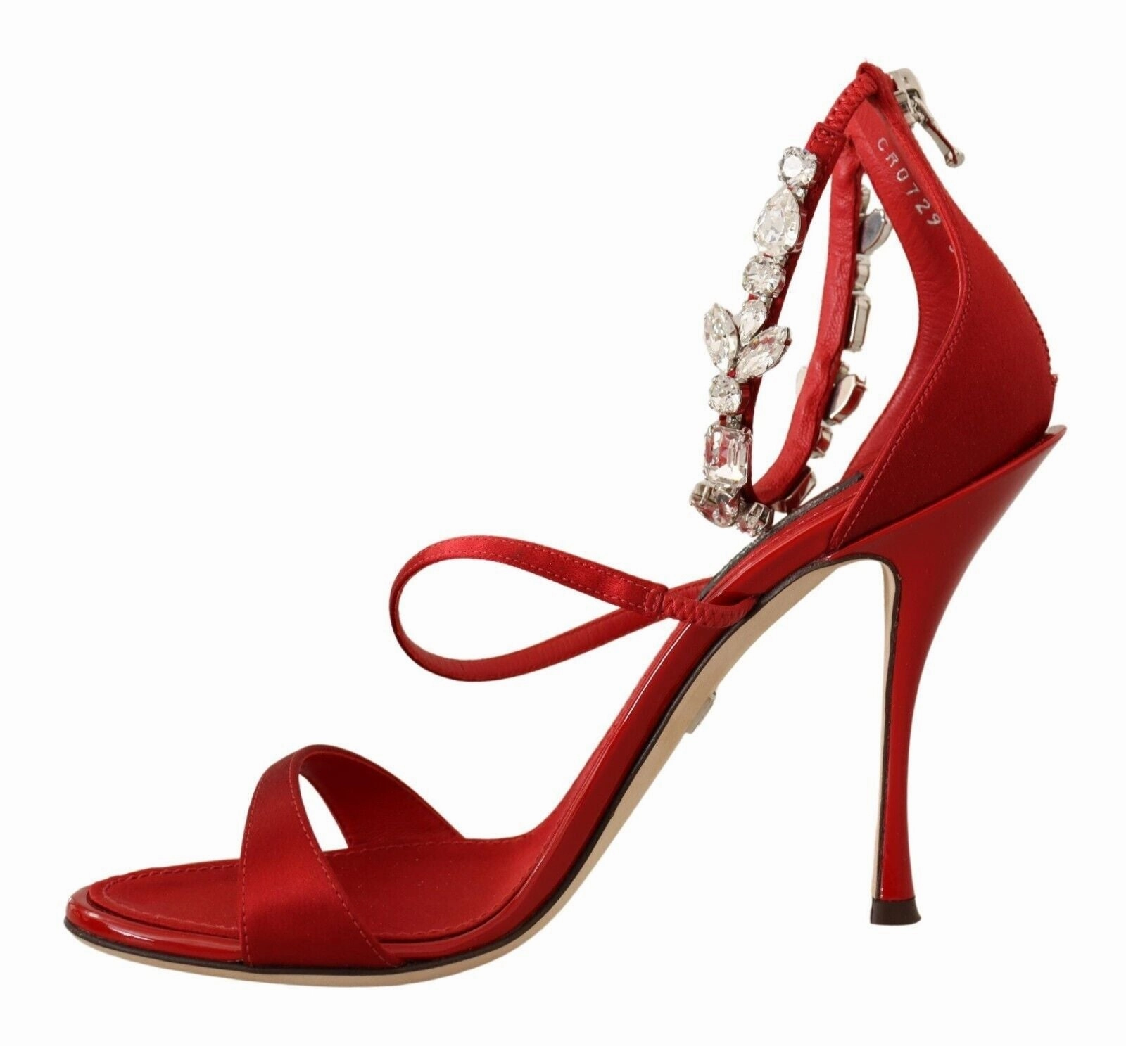 Red Satin Crystals Sandals Keira Heels Shoes Sandals Toms