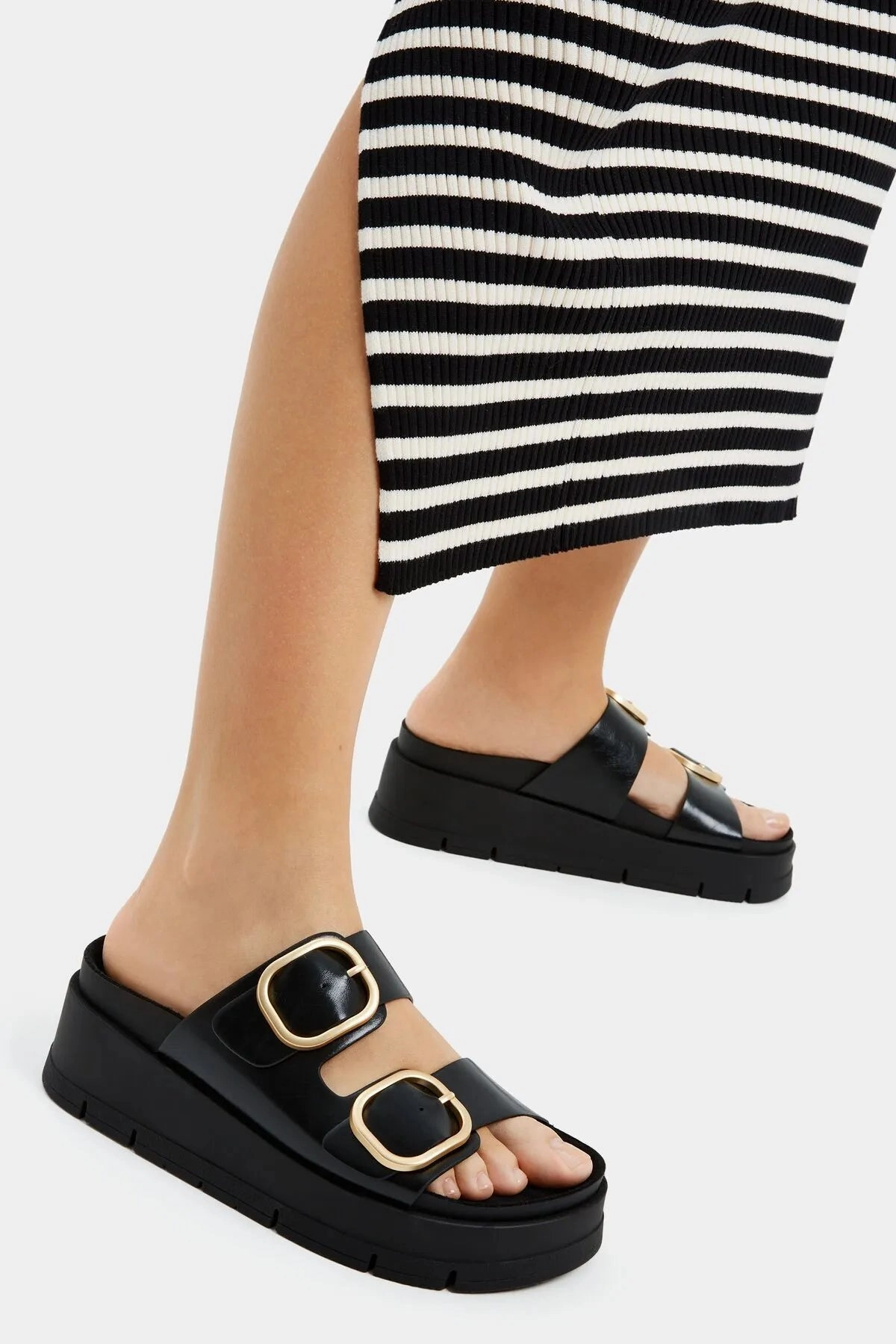 South Coast Hotel Bershka Women's  Buckle Platform Sandals