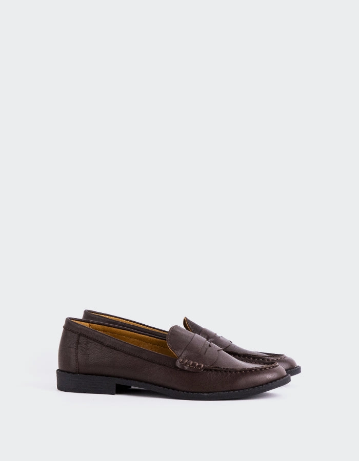 Lettine Brown Leather Loafers And