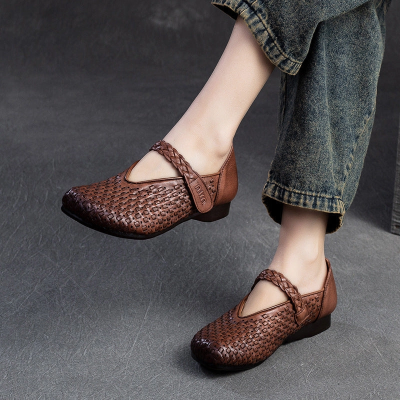 Original Campus 00s Casual Shoe Women Retro Plaited Leather Soft Velcro Flats