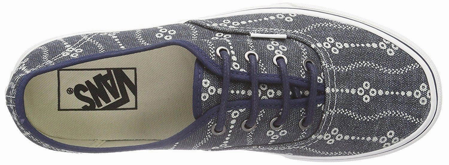 VANS Authentic (Indigo) Mood Indigo Navy Blue White Womens Casual Shoes Leather Casual Shoes Uk