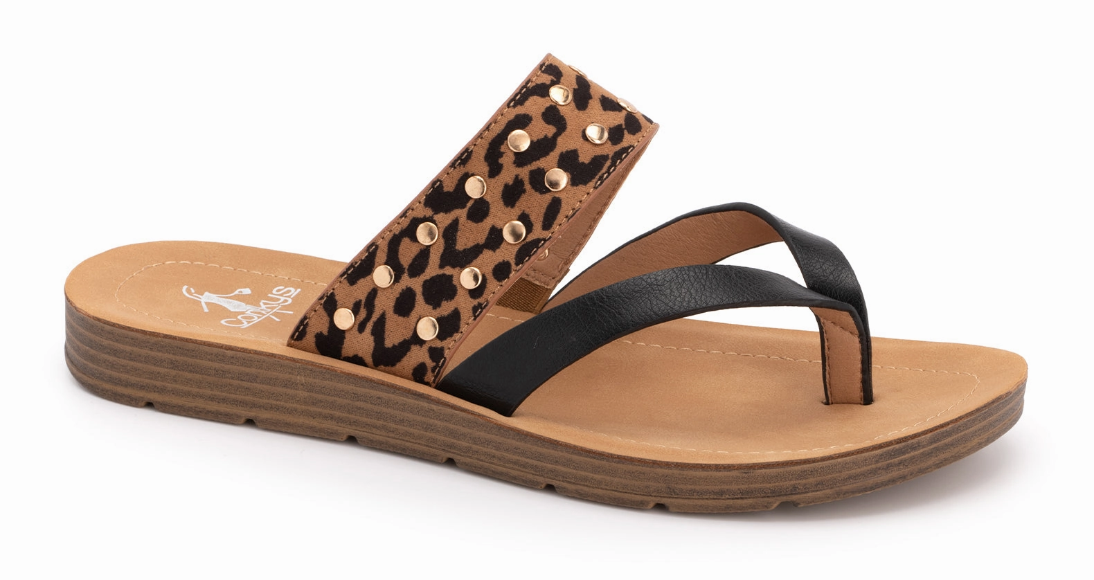 Good Luck Leopard Studded Sandal Best Orthotic Flip Flops For Flat Feet