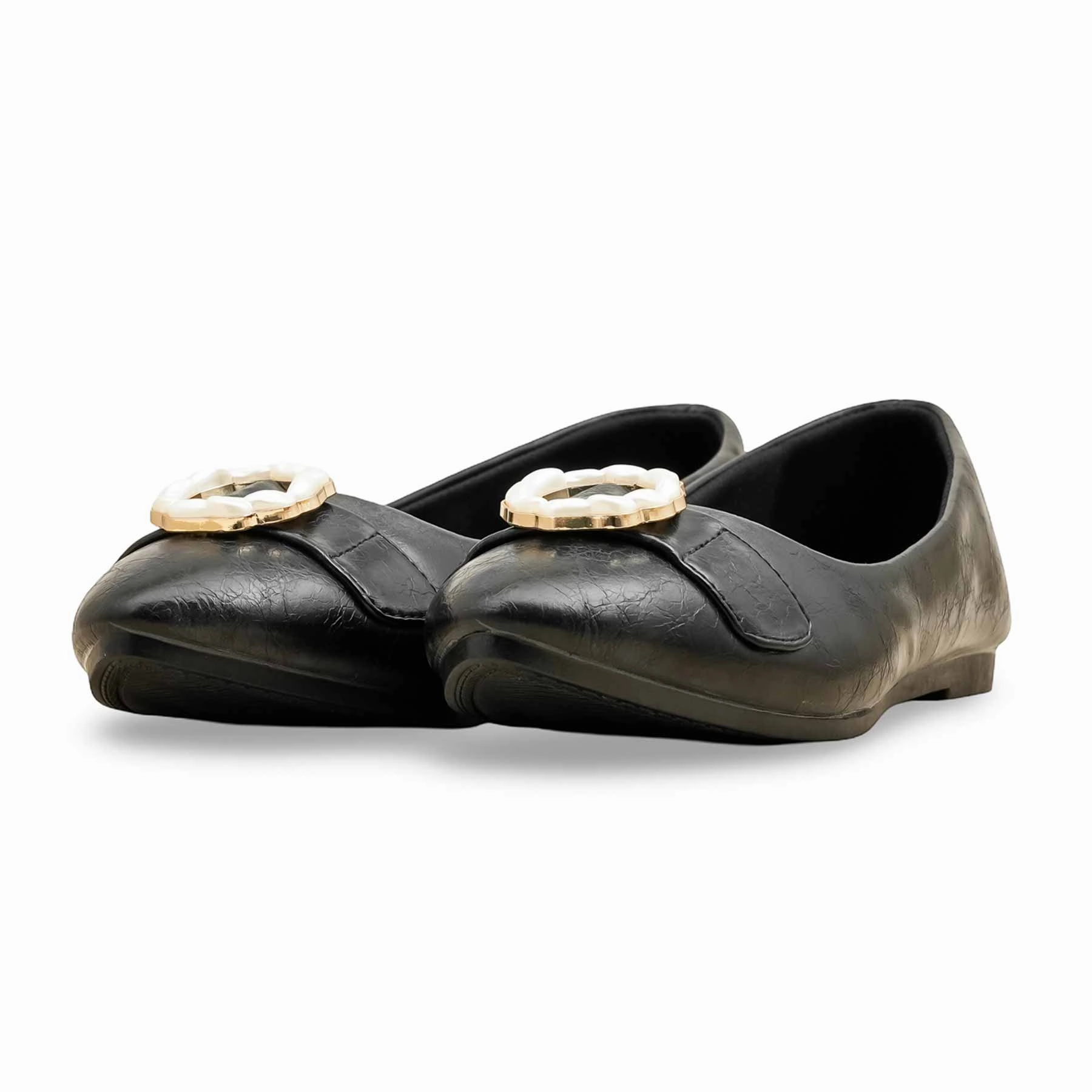 Black Pumps For Ladies WN1359 Flat Communion Shoes