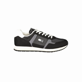 Tommy Hilfiger Black Polyester Men Sneaker Cool Sneakers