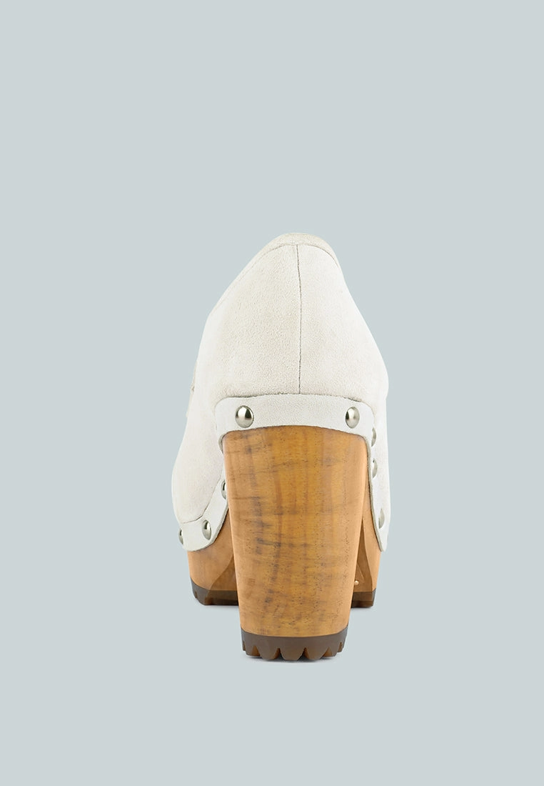 Loafers With Leggings OSAGE White Clogs Loafers in Fine Suede