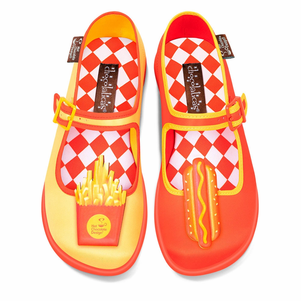 Musshoe Flat Shoes Chocolaticas Hot Dog Women's Mary Jane Flat