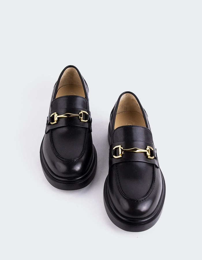 Luxie Black Leather Kelly And Katie Loafers
